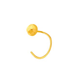 22K Yellow Gold Small Geometric Nose Pin with Wire with gold weight of 0.22g